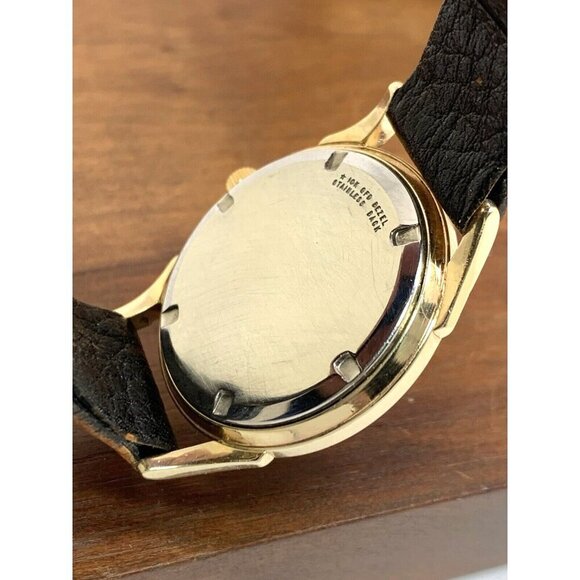 Wittnauer Men's Watch 2101 Vintage Swiss Hand Wind Day Date 33mm Leather Strap - Picture 9 of 16